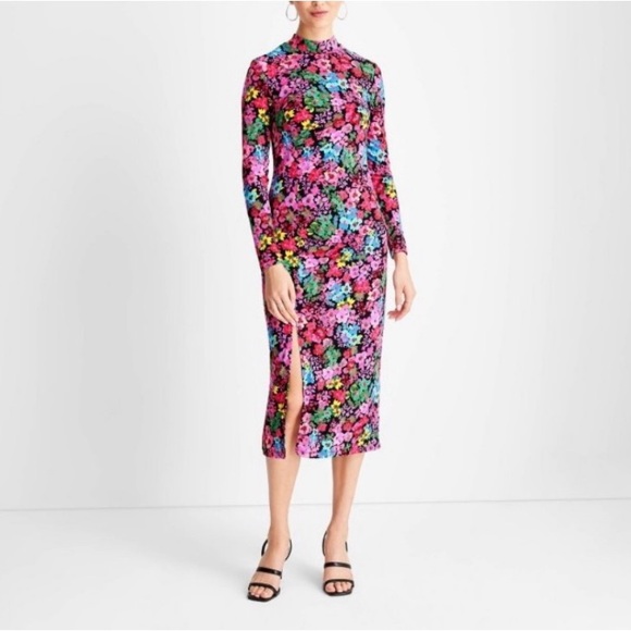 💫HP‼️💫 NWOT FUTURE COLLECTIVE - KAHLANA BARFIELD BROWN Floral Dress in Pink, XS - Picture 3 of 14